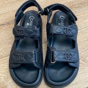 CHANEL
Lambskin Velcro Dad Sandals size 39
